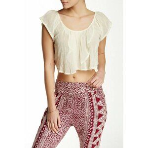 Billabong Festival Sol Scoop neck Crop Top Cool Whip Size S M
